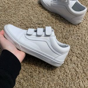 White Velcro Vans